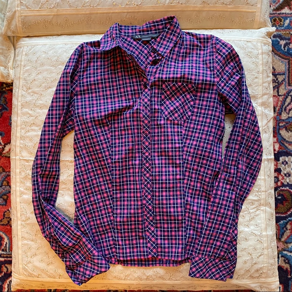 Pink button up shirt